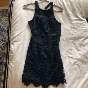 Navy halter lace Hollister dress